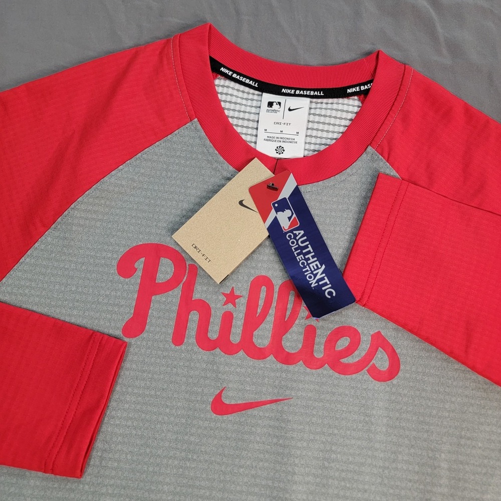 New Philadelphia Phillies Nike Baseball Long Sleeve Crewneck Shirt Men's Medium